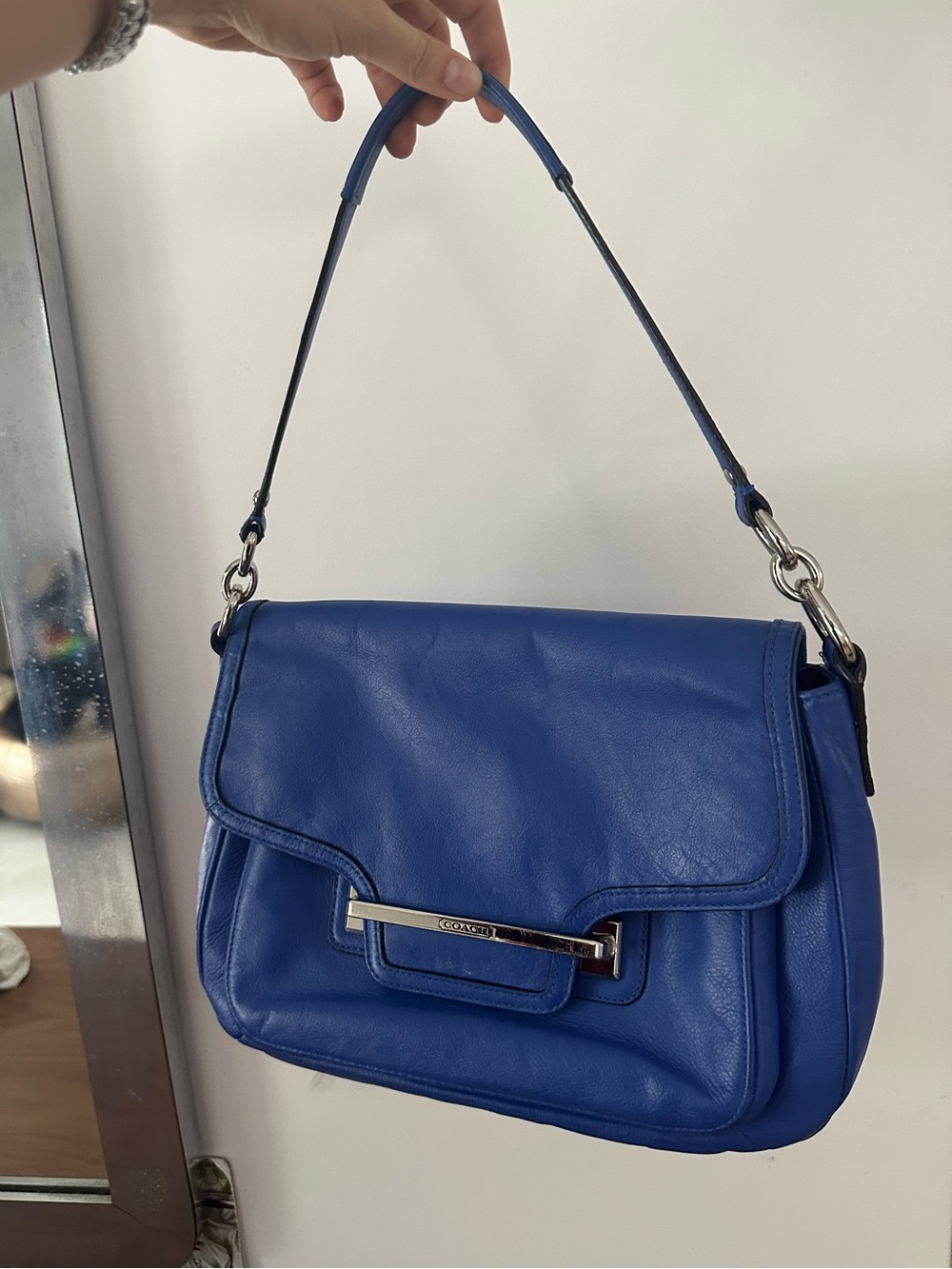 Coach Taylor Flap blue/silver purse